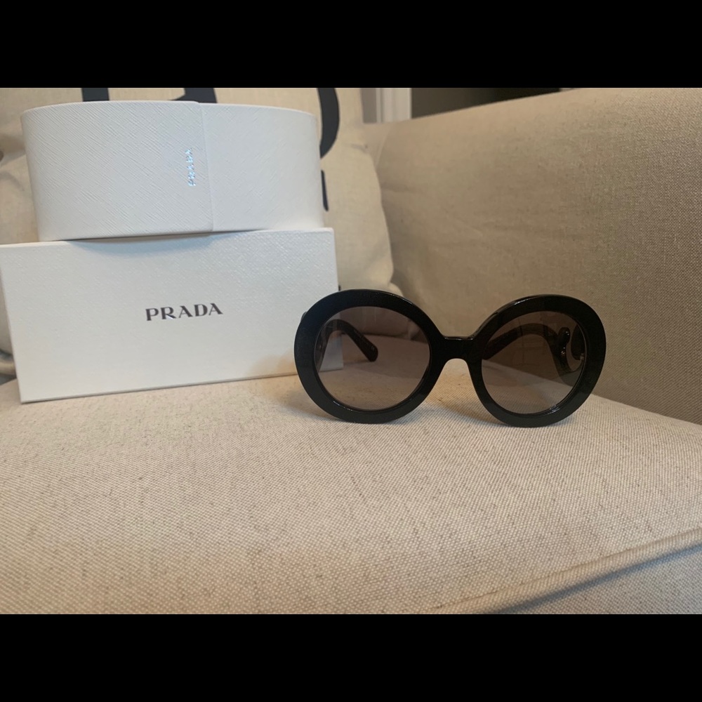 NWT Prada Baroque PR 027NS 55mm Round Sunglasses
